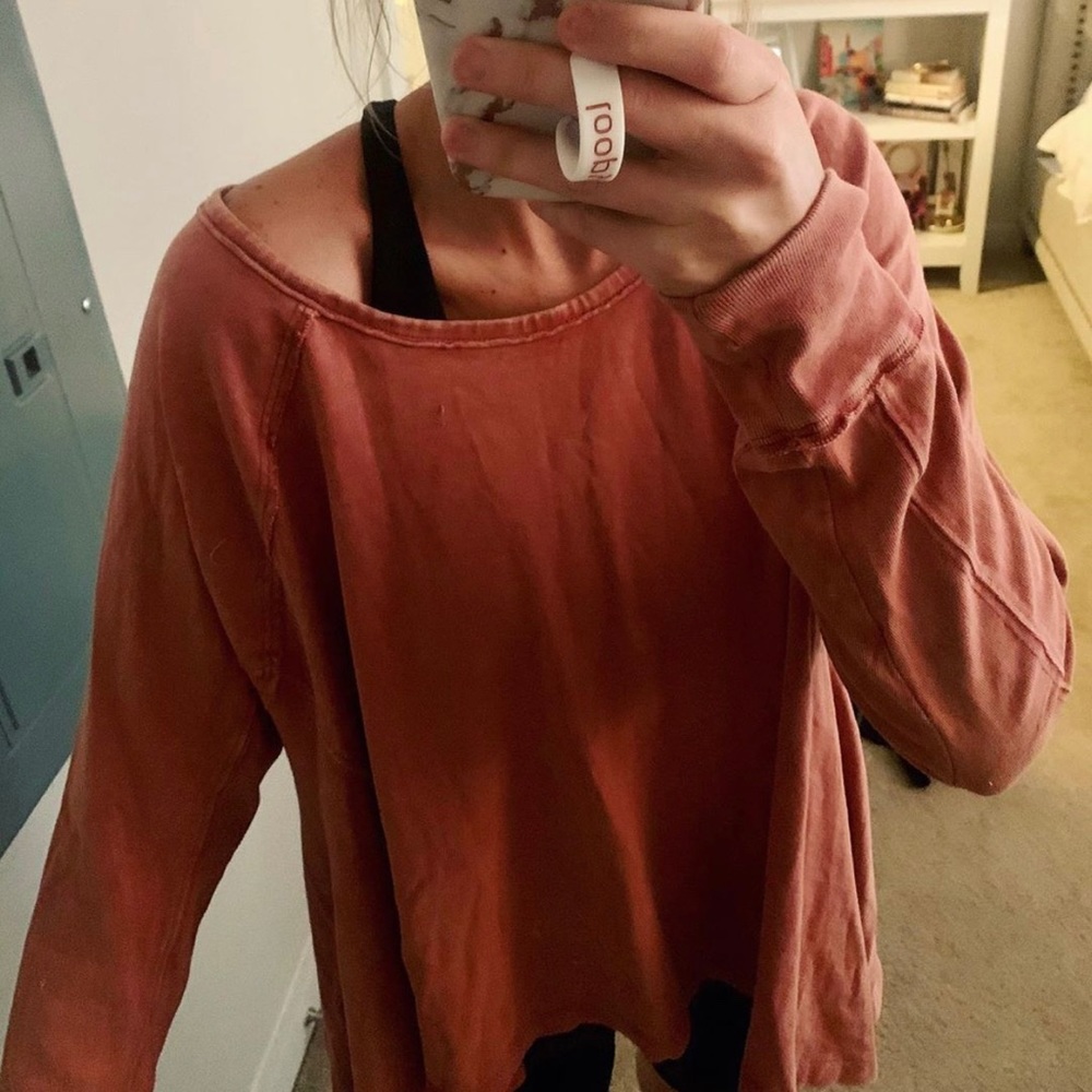 Free people shirt / pullover burnt orange color
